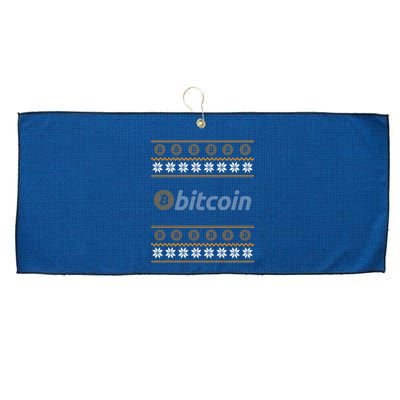 Bitcoin Cryptocurrency Christmas Holiday Large Microfiber Waffle Golf Towel