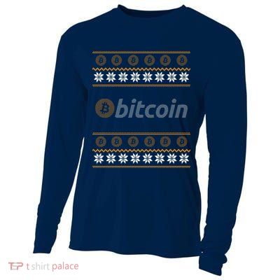 Bitcoin Cryptocurrency Christmas Holiday Cooling Performance Long Sleeve Crew