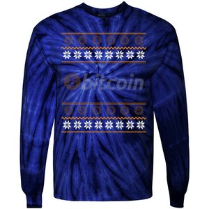 Bitcoin Cryptocurrency Christmas Holiday Tie-Dye Long Sleeve Shirt