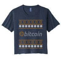 Bitcoin Cryptocurrency Christmas Holiday Women's Crop Top Tee