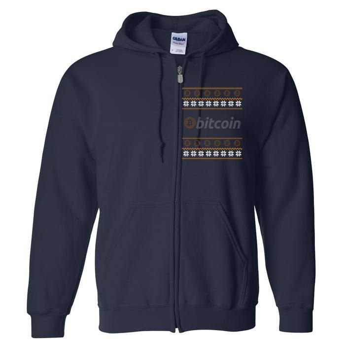 Bitcoin Cryptocurrency Christmas Holiday Full Zip Hoodie