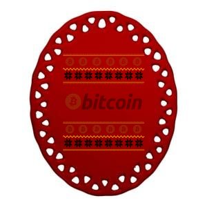 Bitcoin Cryptocurrency Christmas Holiday Ceramic Oval Ornament