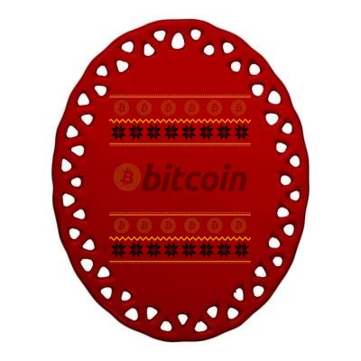 Bitcoin Cryptocurrency Christmas Holiday Ceramic Oval Ornament