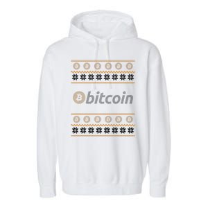 Bitcoin Cryptocurrency Christmas Holiday Garment-Dyed Fleece Hoodie