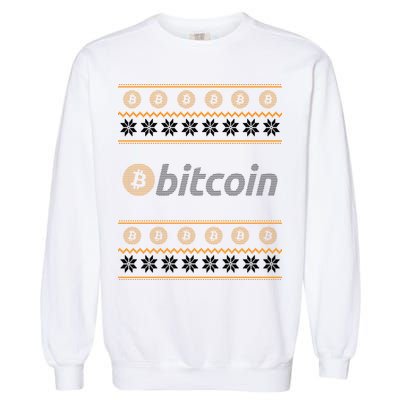 Bitcoin Cryptocurrency Christmas Holiday Garment-Dyed Sweatshirt