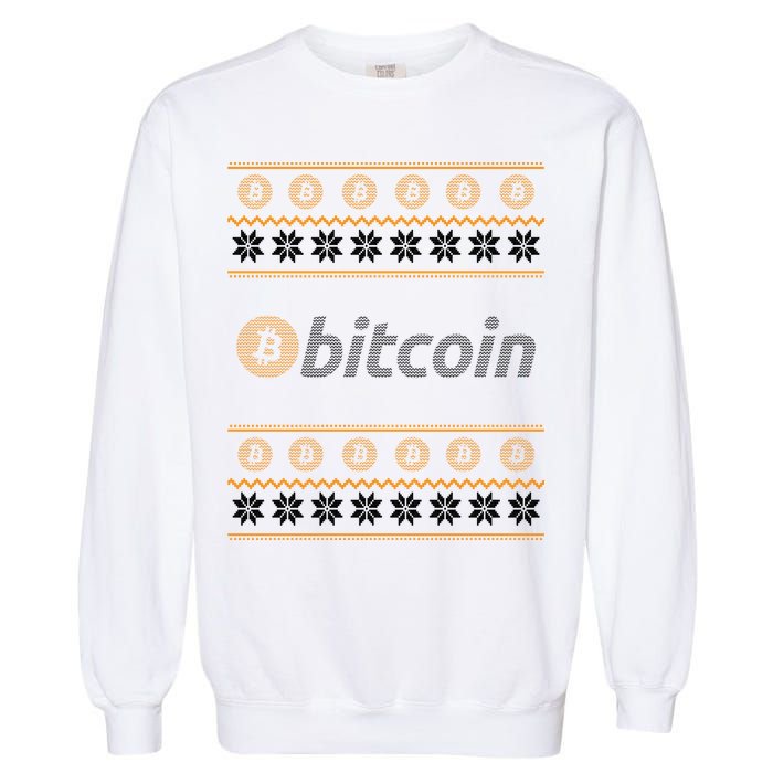Bitcoin Cryptocurrency Christmas Holiday Garment-Dyed Sweatshirt