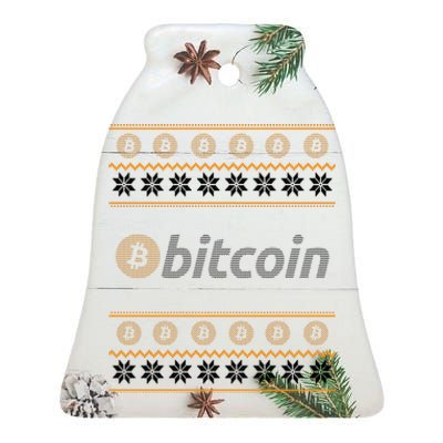 Bitcoin Cryptocurrency Christmas Holiday Ceramic Bell Ornament