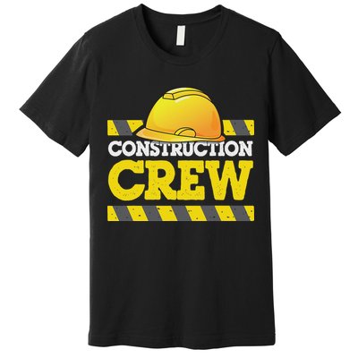 Boy Construction Crew Birthday Party Supplies Group Matching Premium T-Shirt