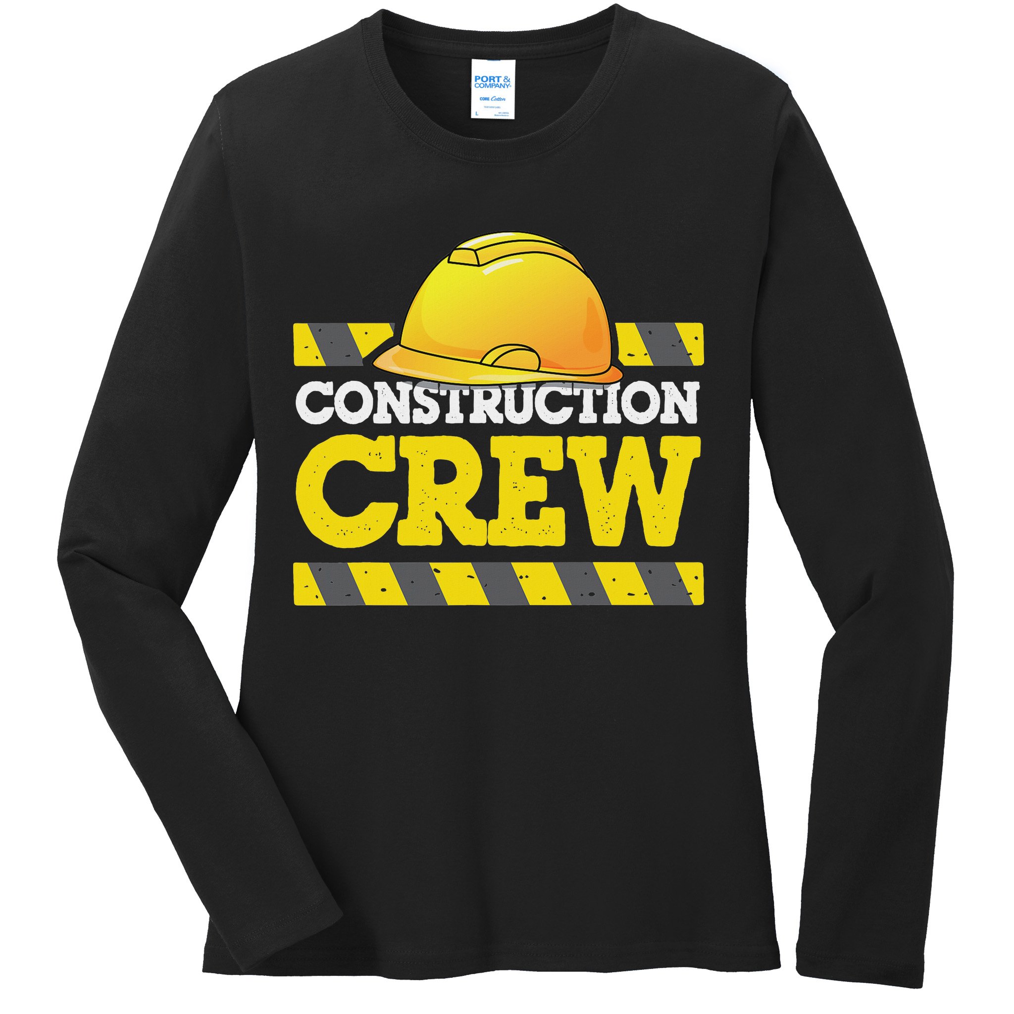 Boy Construction Crew Birthday Party Supplies Group Matching Ladies Long Sleeve Shirt