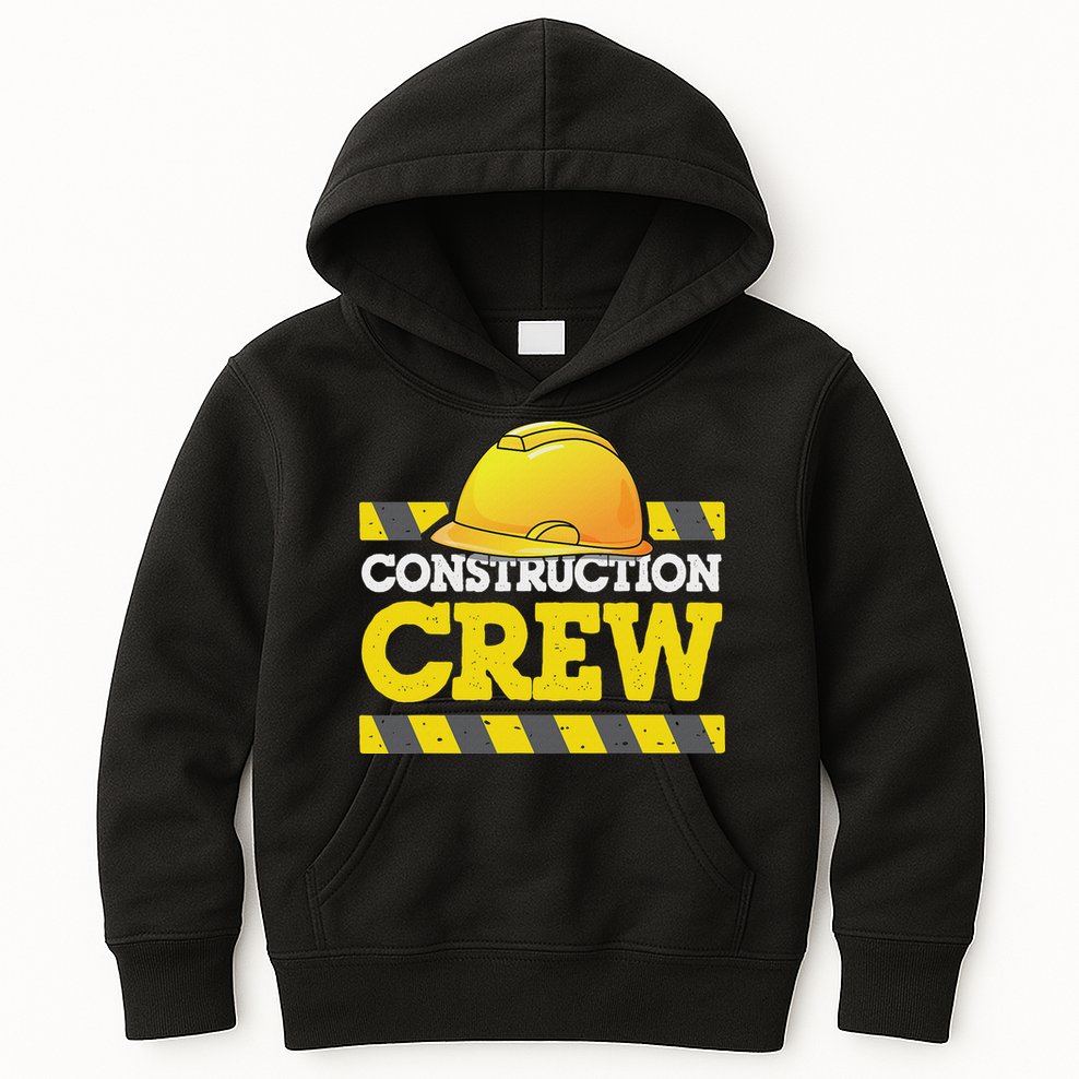 Boy Construction Crew Birthday Party Supplies Group Matching Kids Hoodie
