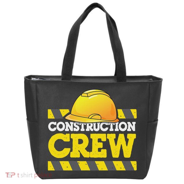 Boy Construction Crew Birthday Party Supplies Group Matching Zip Tote Bag