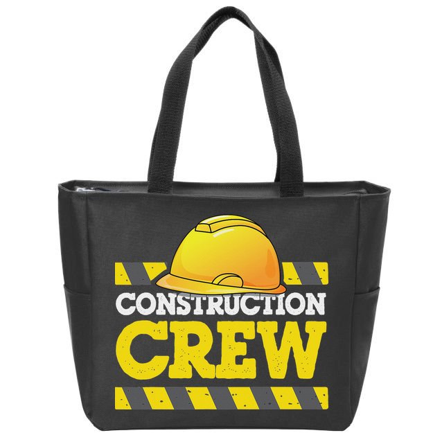 Boy Construction Crew Birthday Party Supplies Group Matching Zip Tote Bag