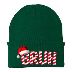 Bruh Christmas Candy Cane For Teen Funny Xmas Bruh Knit Cap Winter Beanie