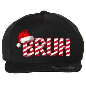 Bruh Christmas Candy Cane For Teen Funny Xmas Bruh Wool Snapback Cap