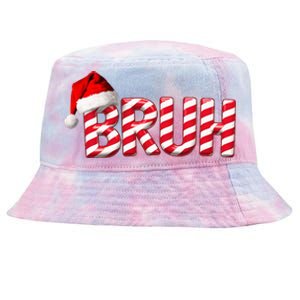 Bruh Christmas Candy Cane For Teen Funny Xmas Bruh Tie-Dyed Bucket Hat