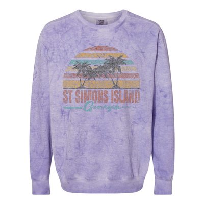 Beach Coastal City Vacation Souvenir St Simons Island Colorblast Crewneck Sweatshirt