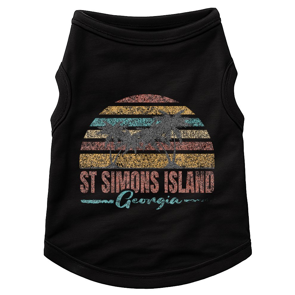 Beach Coastal City Vacation Souvenir St Simons Island Doggie Tank
