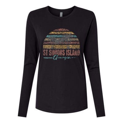 Beach Coastal City Vacation Souvenir St Simons Island Womens Cotton Relaxed Long Sleeve T-Shirt