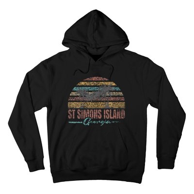 Beach Coastal City Vacation Souvenir St Simons Island Hoodie