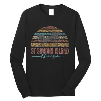 Beach Coastal City Vacation Souvenir St Simons Island Long Sleeve Shirt