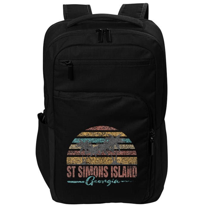 Beach Coastal City Vacation Souvenir St Simons Island Impact Tech Backpack