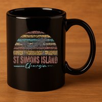 Beach Coastal City Vacation Souvenir St Simons Island 11oz C Handle Ceramic Mug