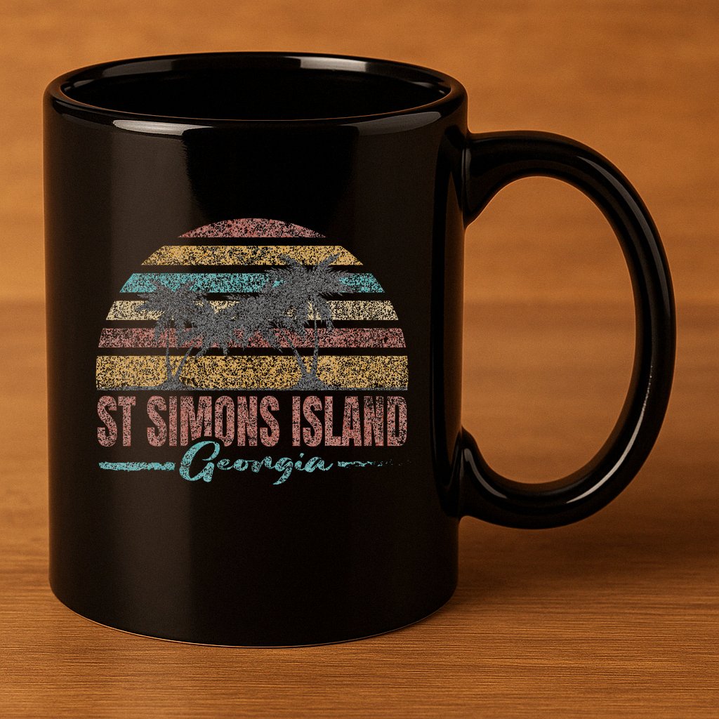 Beach Coastal City Vacation Souvenir St Simons Island 11oz C Handle Ceramic Mug