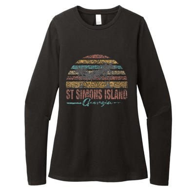 Beach Coastal City Vacation Souvenir St Simons Island Womens CVC Long Sleeve Shirt