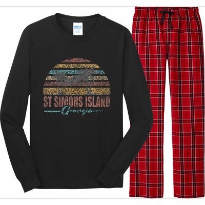 Beach Coastal City Vacation Souvenir St Simons Island Long Sleeve Pajama Set