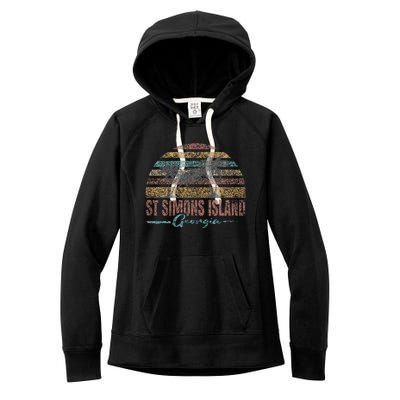 Beach Coastal City Vacation Souvenir St Simons Island Women's Fleece Hoodie