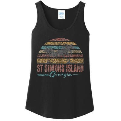 Beach Coastal City Vacation Souvenir St Simons Island Ladies Essential Tank