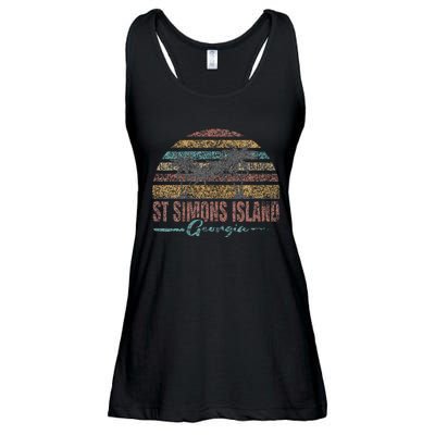 Beach Coastal City Vacation Souvenir St Simons Island Ladies Essential Flowy Tank