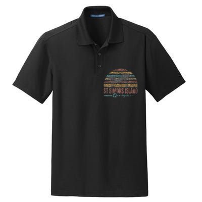 Beach Coastal City Vacation Souvenir St Simons Island Dry Zone Grid Polo