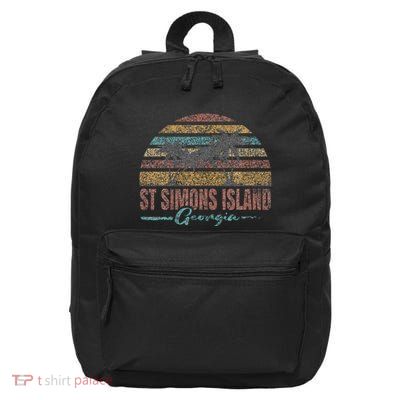 Beach Coastal City Vacation Souvenir St Simons Island 16 in Basic Backpack