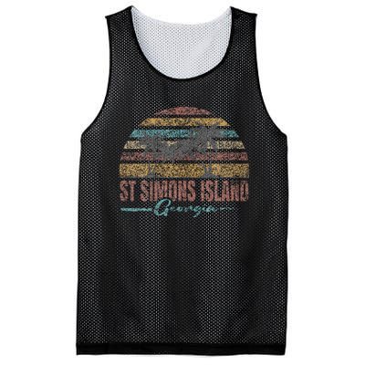 Beach Coastal City Vacation Souvenir St Simons Island Mesh Reversible Basketball Jersey Tank