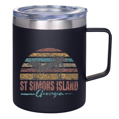 Beach Coastal City Vacation Souvenir St Simons Island 12oz Stainless Steel Coffee Mug