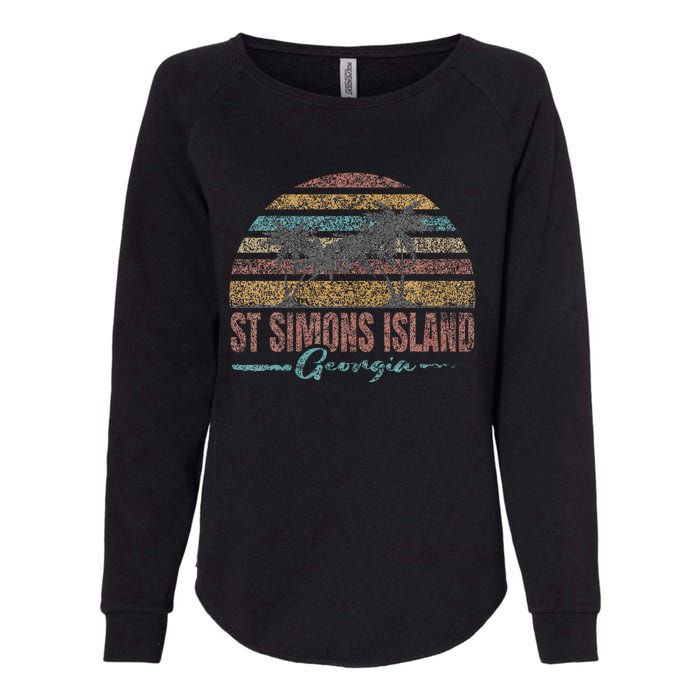 Beach Coastal City Vacation Souvenir St Simons Island Womens California Wash Sweatshirt