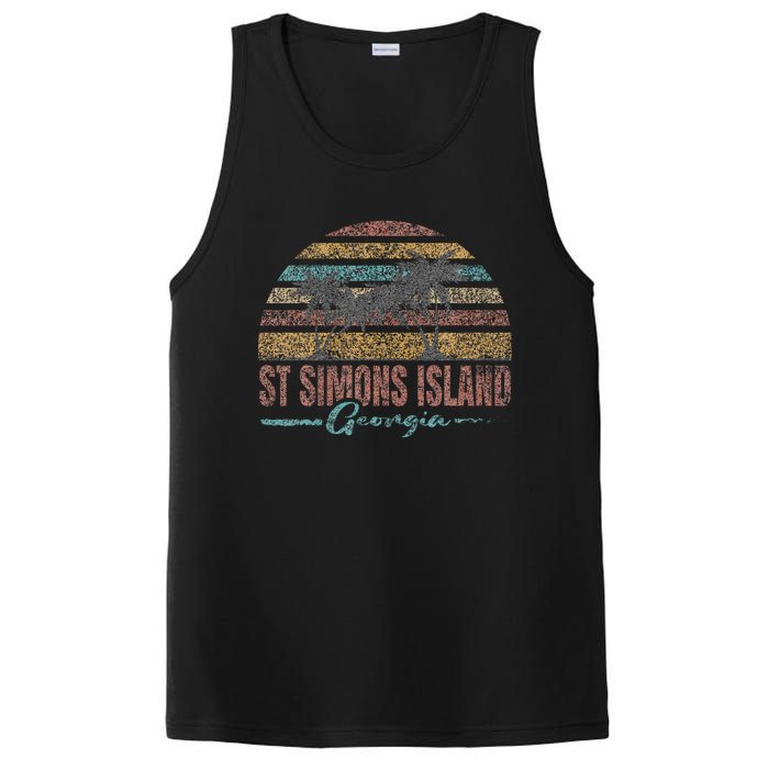 Beach Coastal City Vacation Souvenir St Simons Island PosiCharge Competitor Tank