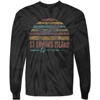 Beach Coastal City Vacation Souvenir St Simons Island Tie-Dye Long Sleeve Shirt