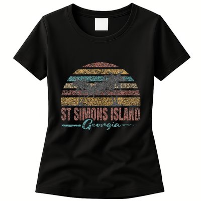 Beach Coastal City Vacation Souvenir St Simons Island Womens T-Shirt
