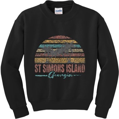 Beach Coastal City Vacation Souvenir St Simons Island Kids Sweatshirt