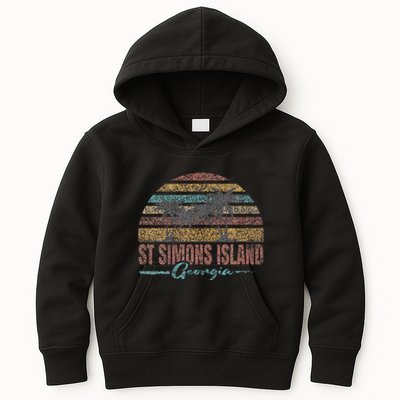 Beach Coastal City Vacation Souvenir St Simons Island Kids Hoodie