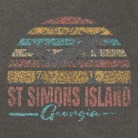 Beach Coastal City Vacation Souvenir St Simons Island Cotton Canvas Backpack