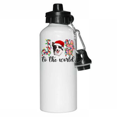 Border Collie Christmas Border Collie Xmas Party Great Gift Aluminum Water Bottle 