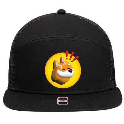 Bonk Crypto Currency 7 Panel Mesh Trucker Snapback Hat