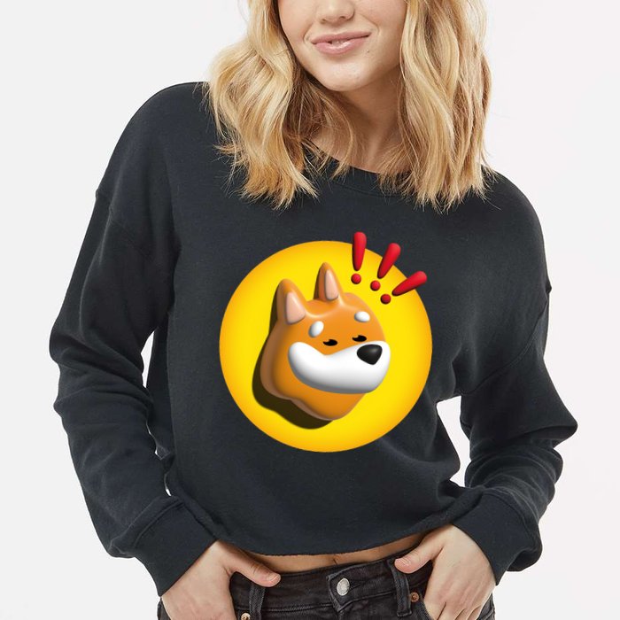 Bonk Crypto Currency Cropped Pullover Crew