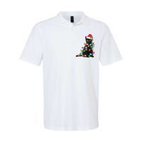 Black Cat Christmas Light Funny Cat Lover Christmas Softstyle Adult Sport Polo