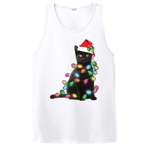 Black Cat Christmas Light Funny Cat Lover Christmas PosiCharge Competitor Tank