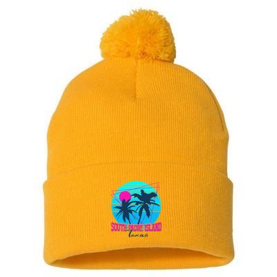 Beach Coastal City Vacation Souvenir South Padre Island Pom Pom 12in Knit Beanie