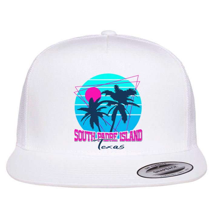 Beach Coastal City Vacation Souvenir South Padre Island Flat Bill Trucker Hat